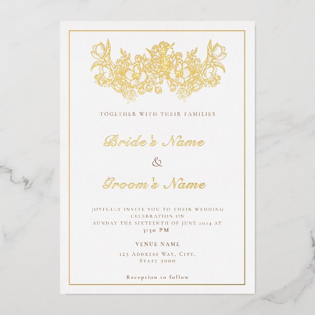 12.7cm x 17.8cm Foil Invitation (Front)