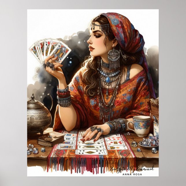 *~*  12 A100 Psychic Reader Gypsy Crystal Ball  Poster (Front)