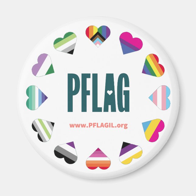 12 Aimant en PFLAG du cercle des coeurs (Devant)