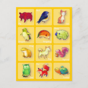 12 Animals Postcard(Customizable) Postcard