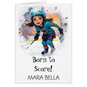*~* 12 AP94 Mignonne fille de hockey Personnaliser