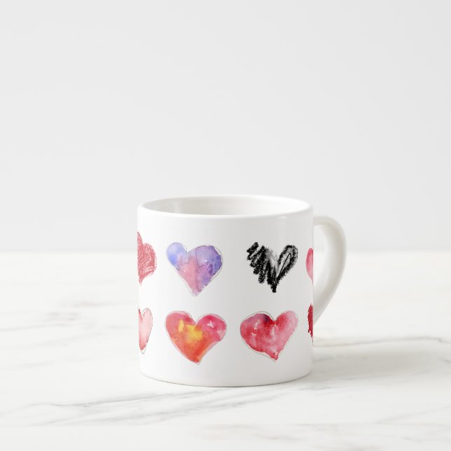 12 Artsy-4 Coeurs d'Amour Espresso Mug (Devant droit)