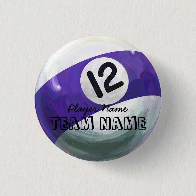 12 Ball 1 Inch Round Button (Front)