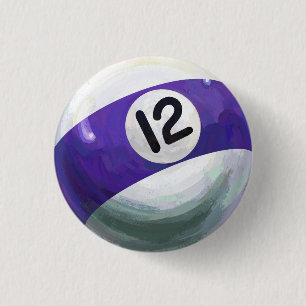 12 Ball 1 Inch Round Button