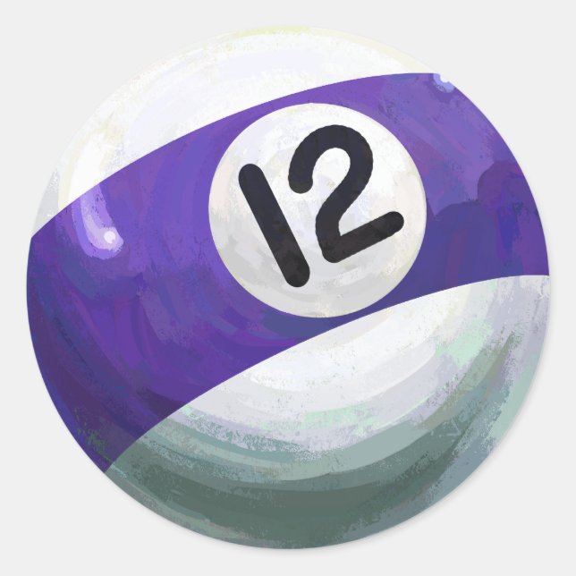 12 Ball Classic Round Sticker (Front)