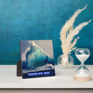 12.Blue ocean waves,custom gifts for ocean lovers  Plaque