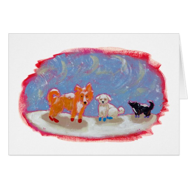 12 boots fun dogs cute modern folk art painting (Front Horizontal)