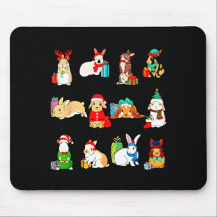 12 Bunny Of Christmas Bunny Rabbit Christmas Xmas  Mouse Pad
