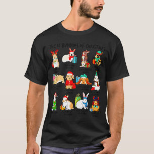 12 Bunny Of Christmas Bunny Rabbit Christmas Xmas  T-Shirt