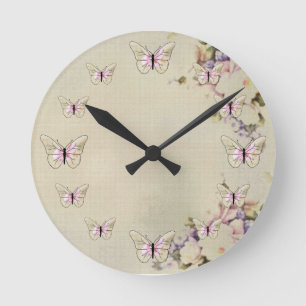 12 butterflies round clock