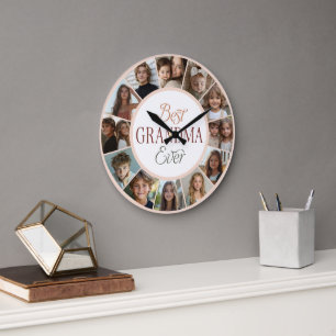 12 Collage Photo Horloge Grand-mère la meilleure