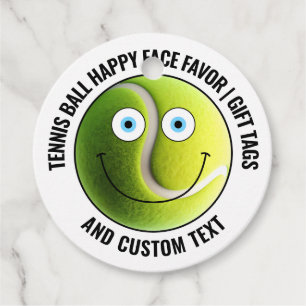 12 Custom Tennis Party BLUE EYES Happy Face Gift Favour Tags