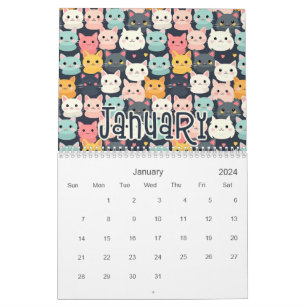 12 Cute Cat Seamless Patterns Designs  Calendar