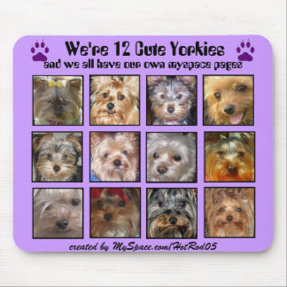 12 CUTE YORKIES  -Mousepad Customized Mouse Pad