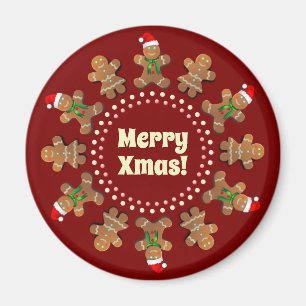 12 Dancing Gingerbread Cookies Magnet