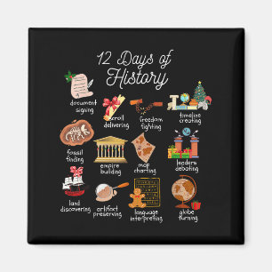 12 Day Of History Teacher Christmas Social Studies Magnet