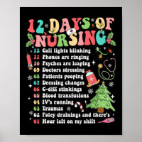 12 Day Of Nursing Hospital Christmas Nurse Xmas Ni
