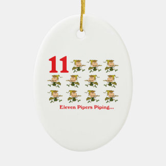 12 days eleven pipers piping ceramic ornament