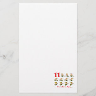 12 days eleven pipers piping stationery