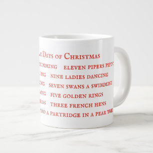 12 DAYS LYRICS Big White Mug 