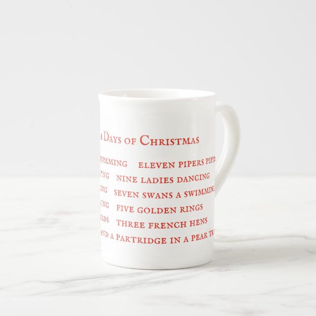 12 DAYS LYRICS Bone China Mug  (Front Right)