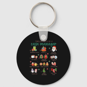 12 Days Nurse Case Management Christmas Case Manag Keychain
