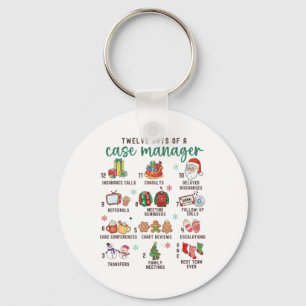 12 Days Nurse Case Management Christmas Case Manag Keychain