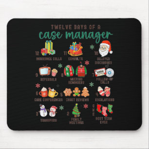 12 Days Nurse Case Management Christmas Case Manag Mouse Pad