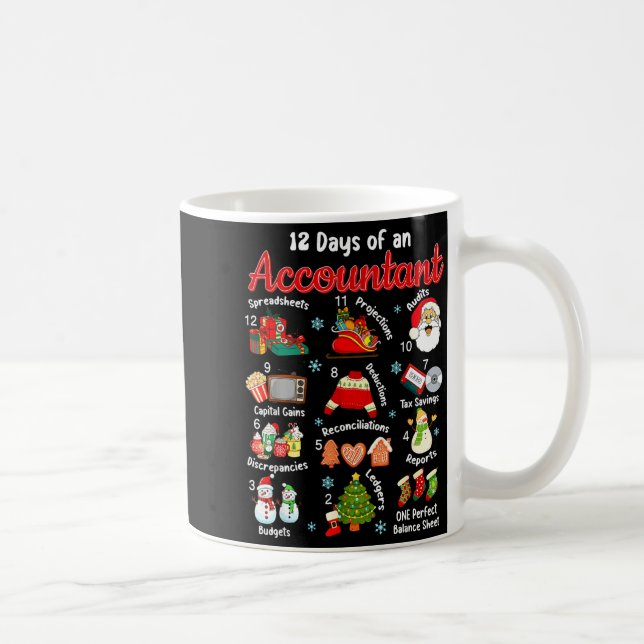 12 Days Of Accountant Christmas Accounting Major M Coffee Mug (Right)