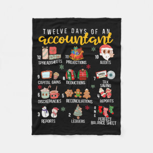 12 Days Of An Accountant, Xmas Party, Funny Accoun Fleece Blanket