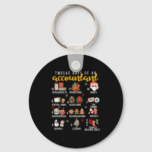 12 Days Of An Accountant, Xmas Party, Funny Accoun Keychain