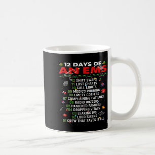 12 Days Of An Ems Emt Icu Nurse Christmas Xmas Fun Coffee Mug