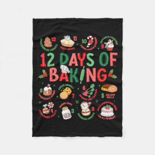 12 Days Of Baking Baker Christmas Cook Chef Baking Fleece Blanket