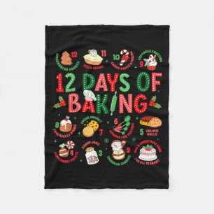 12 Days Of Baking Baker Christmas Cook Chef Baking Fleece Blanket