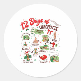 12 Days Of Chiropractic Christmas Chiropractor  Classic Round Sticker