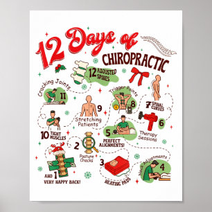 12 Days Of Chiropractic Christmas Chiropractor Poster
