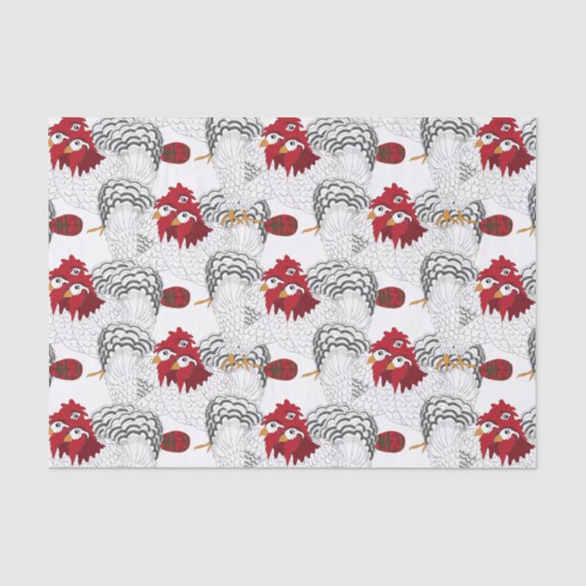 12 Days of Christmas 3 French Hens Tissue Paper (Front)