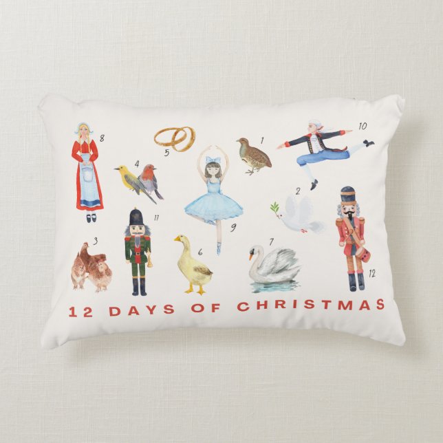 12 DAYS OF CHRISTMAS  ACCENT PILLOW (Front)