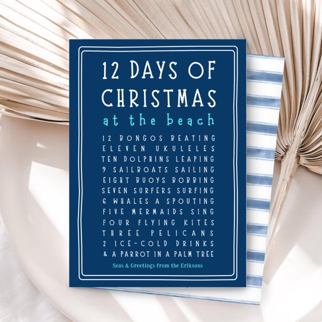 12 Days of Christmas Beach Style Holiday Card (Creator Uploaded)