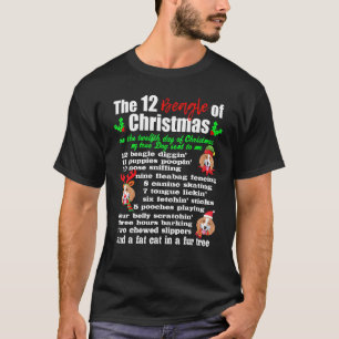 12 Days Of Christmas Beagle Dog Gif T-Shirt