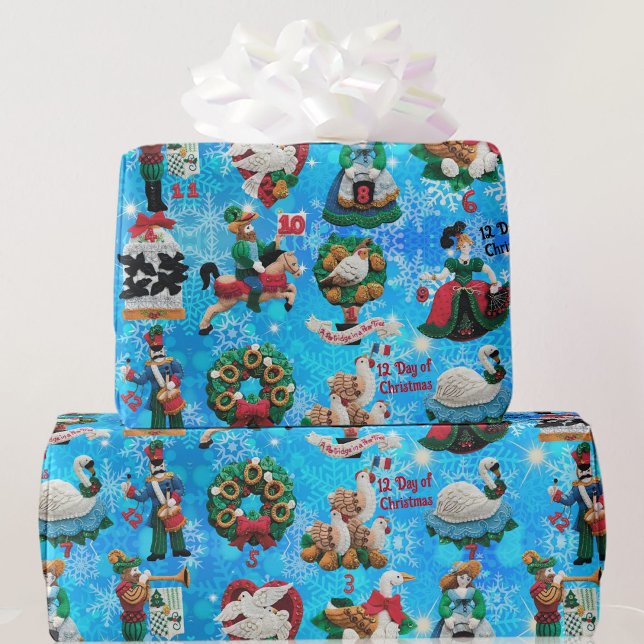 12 Days of Christmas Handmade Felt Ornaments Wrapping Paper (Creator Uploaded)