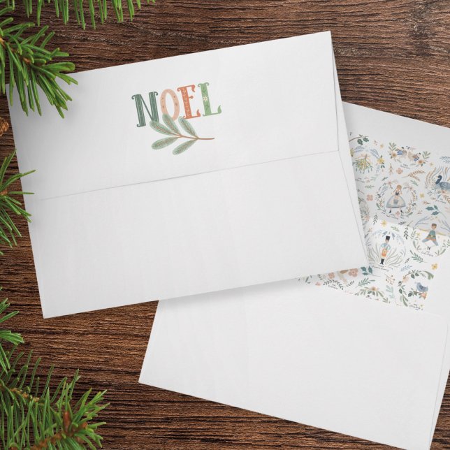 12 Days of Christmas Holiday Pattern Envelope (12 Days of Christmas Holiday Pattern Envelopes by Ricaso. Noel to the back and a stunning interior.)