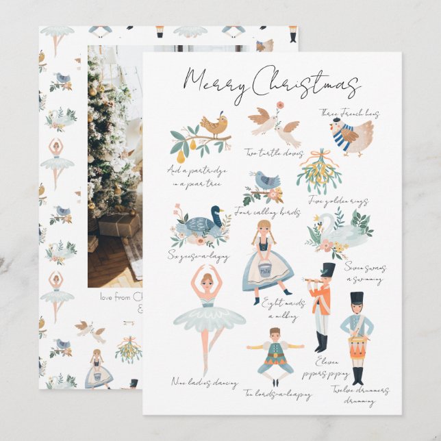 12 Days of Christmas Holiday Photo Personalized (Front/Back)