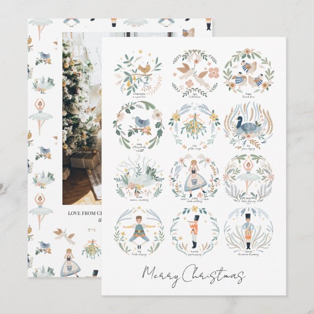 12 Days of Christmas Holiday Photo Personalized (Front/Back)