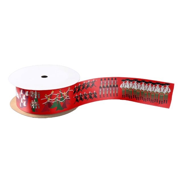 12 Days of Christmas Holiday Red Satin Ribbon (Spool)