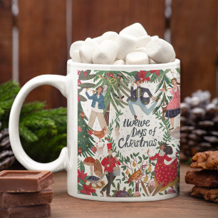 12 Days of Christmas Illustration Coffee Mug
