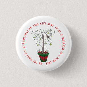 12 Days of Christmas Partridge in a Pear Tree 1 Inch Round Button