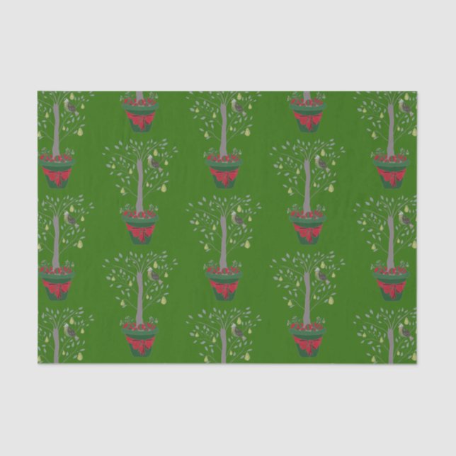 12 Days of Christmas Partridge in a Pear Tree Tissue Paper (Front)