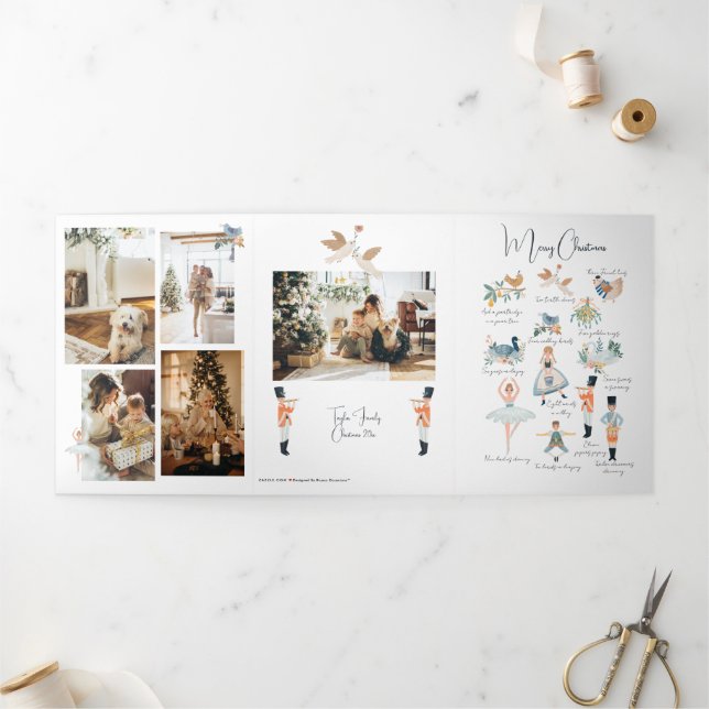 12 Days of Christmas Personalized Tri-Fold Holiday Card (Outside)