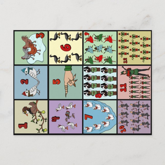 12 Days of Christmas Postcard (Front)